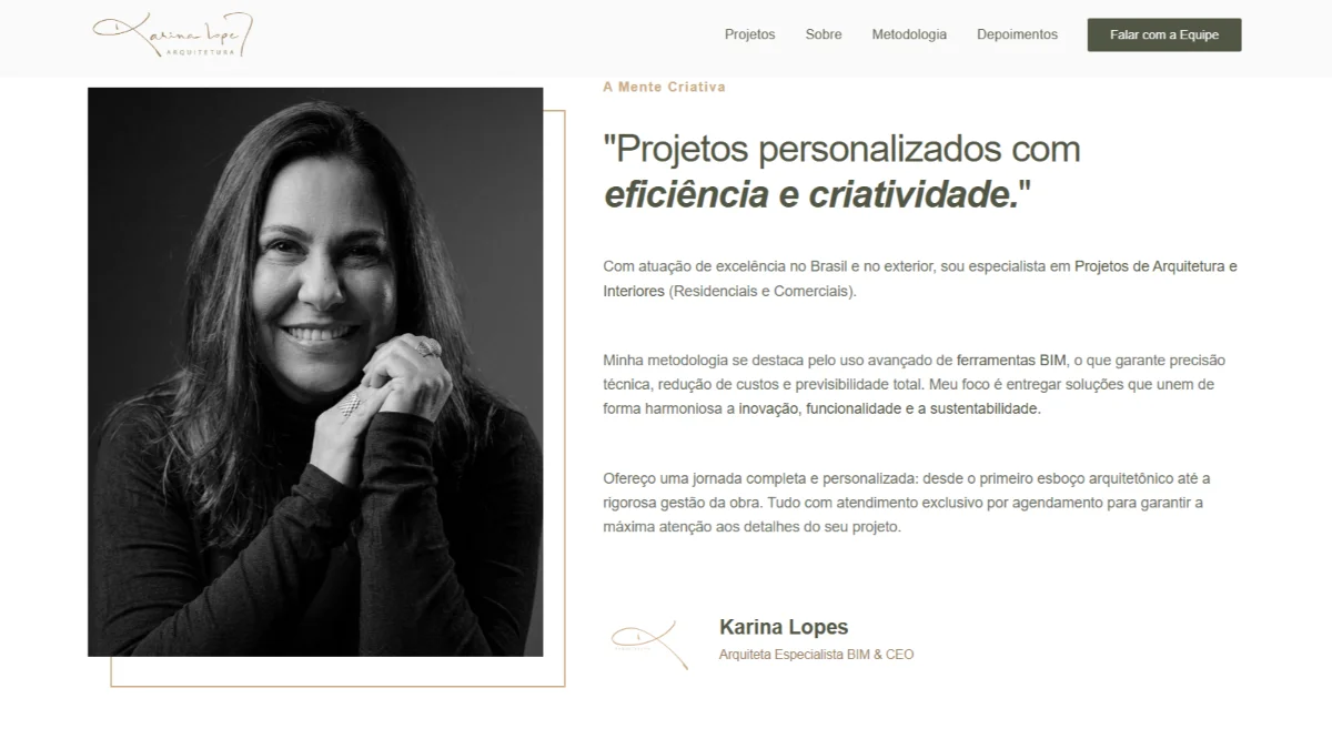 Portfolio Legendigital: Arquiteta KL: Arquitetura de Alto Padrão - Criação de Site em Palmas TO