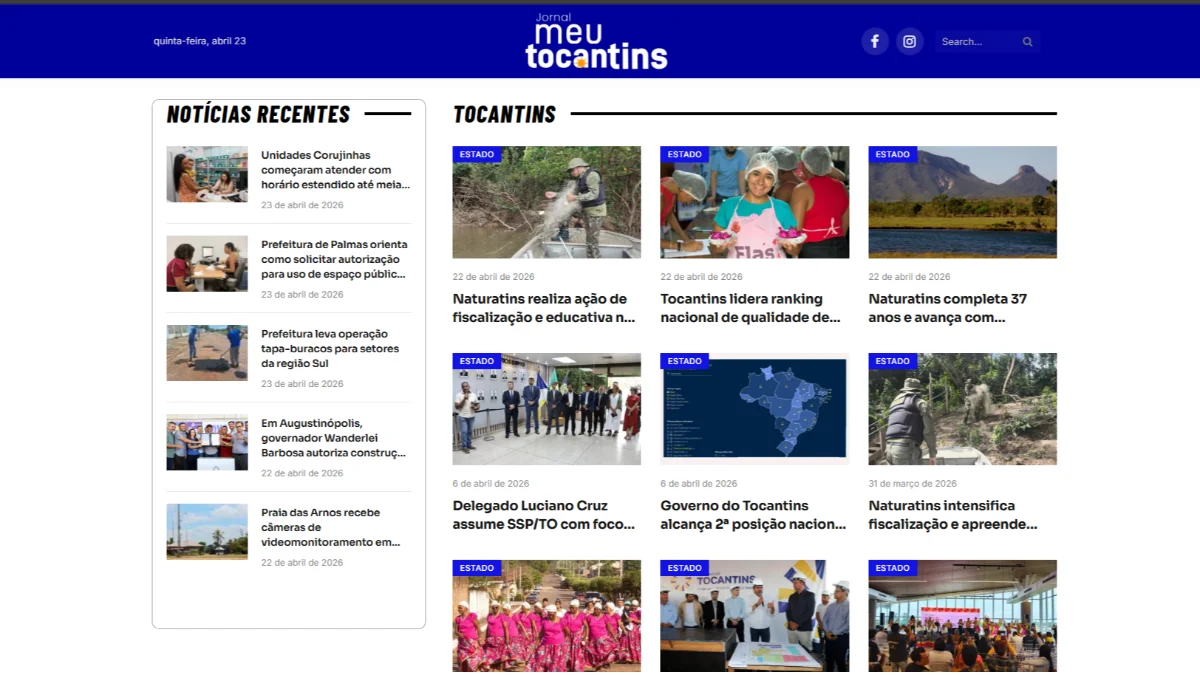 Detalhes do Case Portal Jornal Meu Tocantins