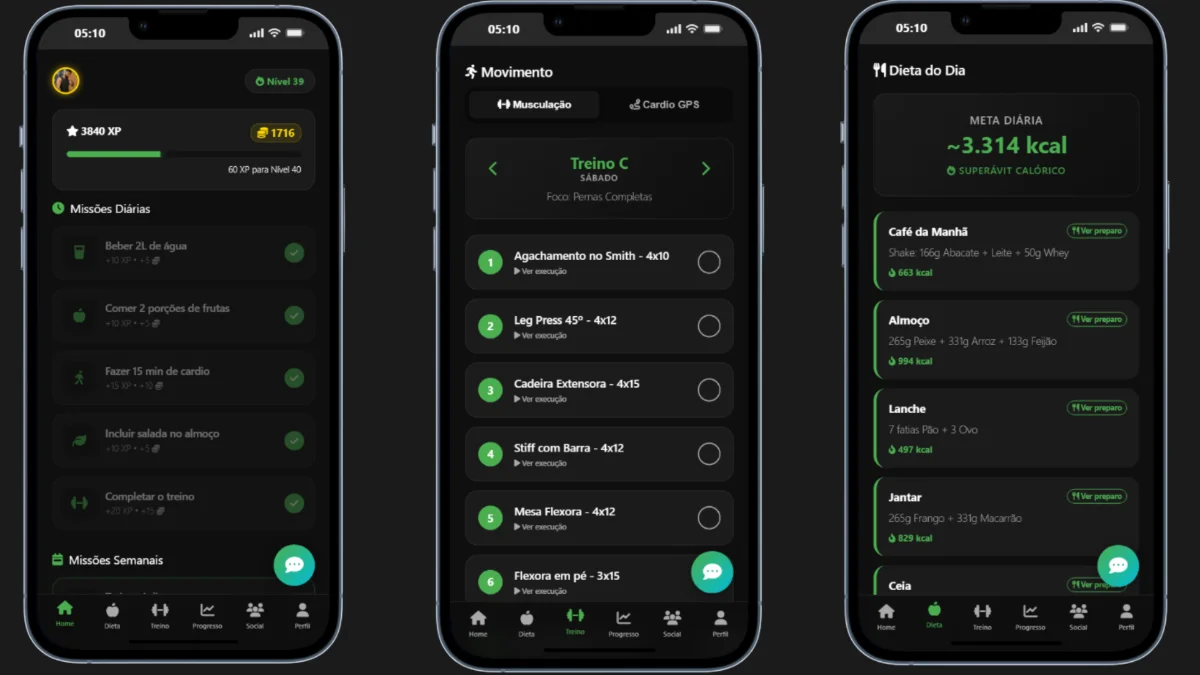 Detalhes do Case App Fit (Estilo PWA)