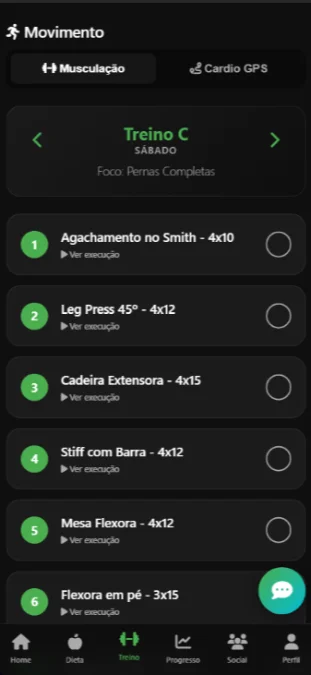 Hover Versão Mobile do Site App Fit (Estilo PWA)